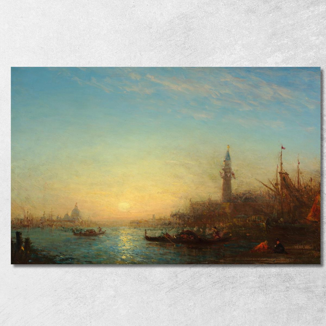 Tramonto Riva Degli Schiavoni Félix Ziem fzm24 quadro stampato su tela Tramonto Riva Degli Schiavoni Félix Ziem fzm24 quadro stampato su tela