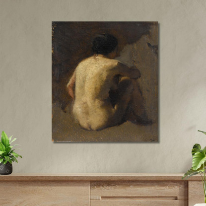 Donna Nuda Seduta Vista Di Spalle Félix Ziem fzm31 quadro stampato su tela