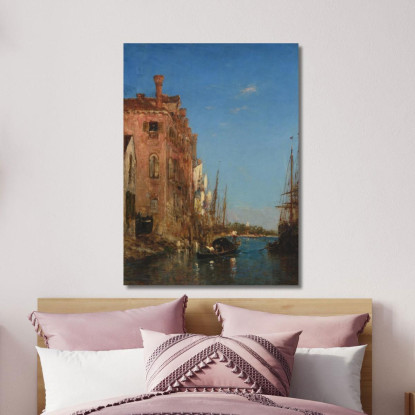 Gondola A Venezia Félix Ziem fzm41 quadro stampato su tela