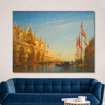 Inondazioni In Piazza San Marco Venezia Félix Ziem fzm46 quadro stampato su tela