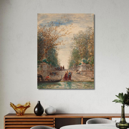 Martigues Venezia L'Ingresso Del Giardino Francese Félix Ziem fzm95 quadro stampato su tela