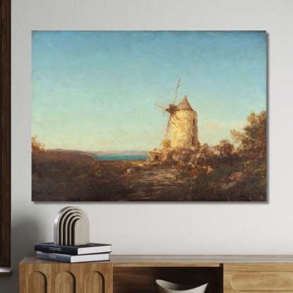 Mulino Di Saint-Mitre Presso Martigues Félix Ziem fzm96 quadro stampato su tela
