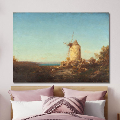 Mulino Di Saint-Mitre Presso Martigues Félix Ziem fzm96 quadro stampato su tela