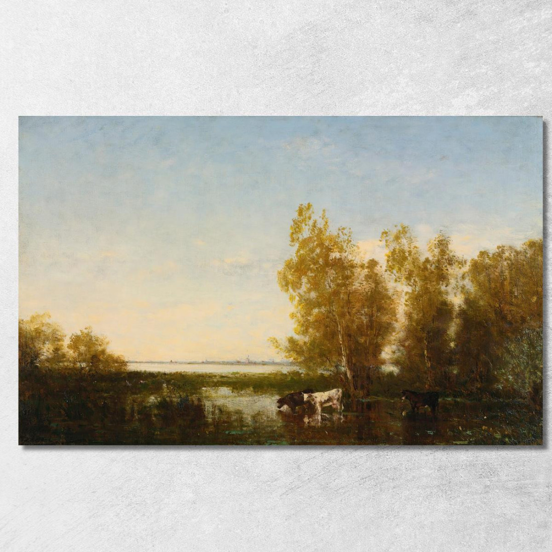 Paesaggio Olandese Félix Ziem fzm99 quadro stampato su tela Paesaggio Olandese Félix Ziem fzm99 quadro stampato su tela