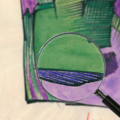 Composizione In Verde E Viola Karl Wiener kwn273 quadro stampato su tela