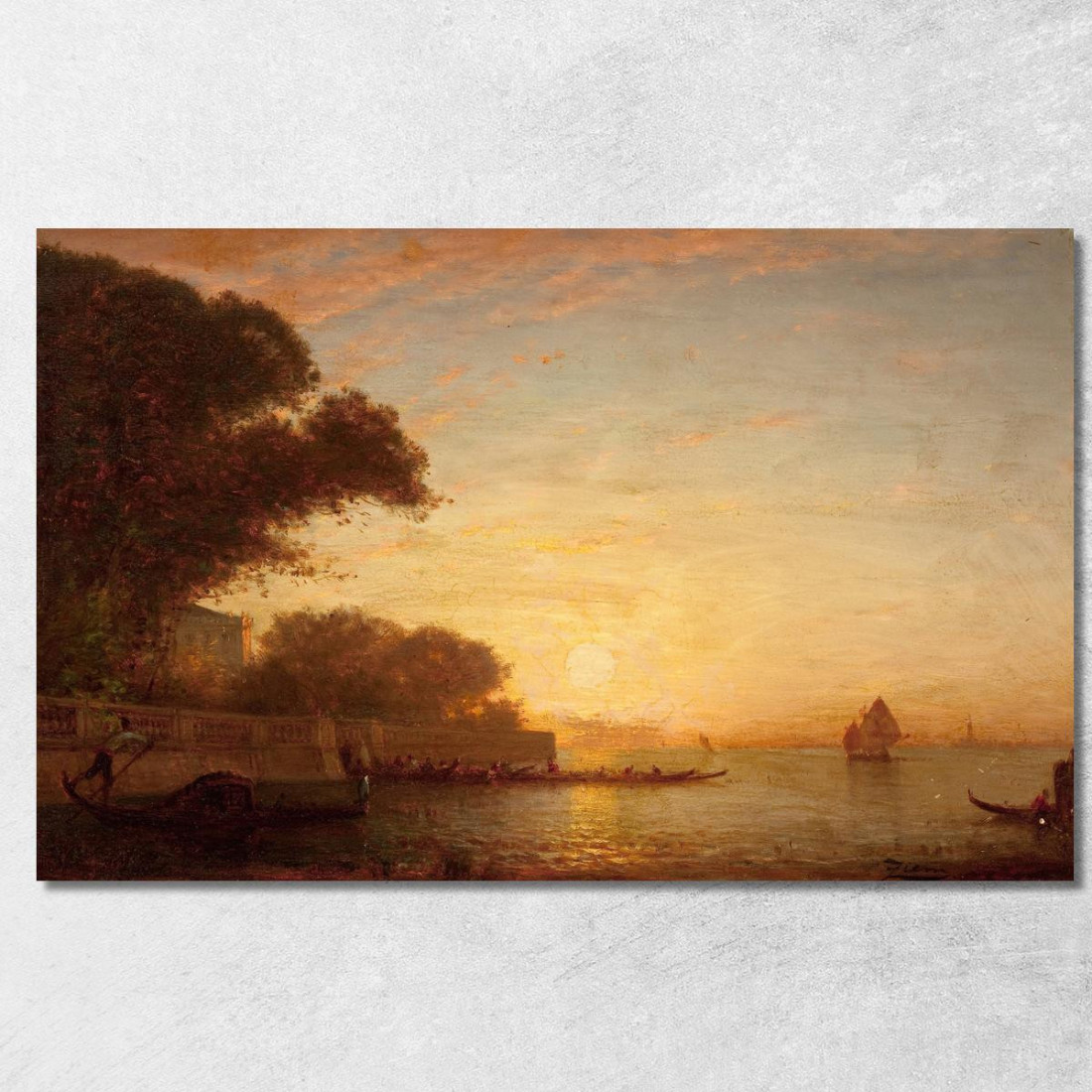 Scena Veneziana 2 Félix Ziem fzm129 quadro stampato su tela Scena Veneziana 2 Félix Ziem fzm129 quadro stampato su tela