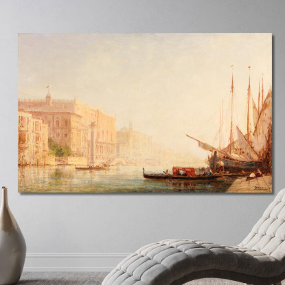 Venezia Una Scena Di Canale Félix Ziem fzm134 quadro stampato su tela