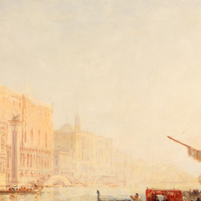 Venezia Una Scena Di Canale Félix Ziem fzm134 quadro stampato su tela