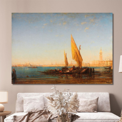 Venezia Una Scena Con Barche Félix Ziem fzm136 quadro stampato su tela