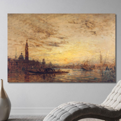 Venezia La Giudecca Al Crepuscolo Félix Ziem fzm142 quadro stampato su tela