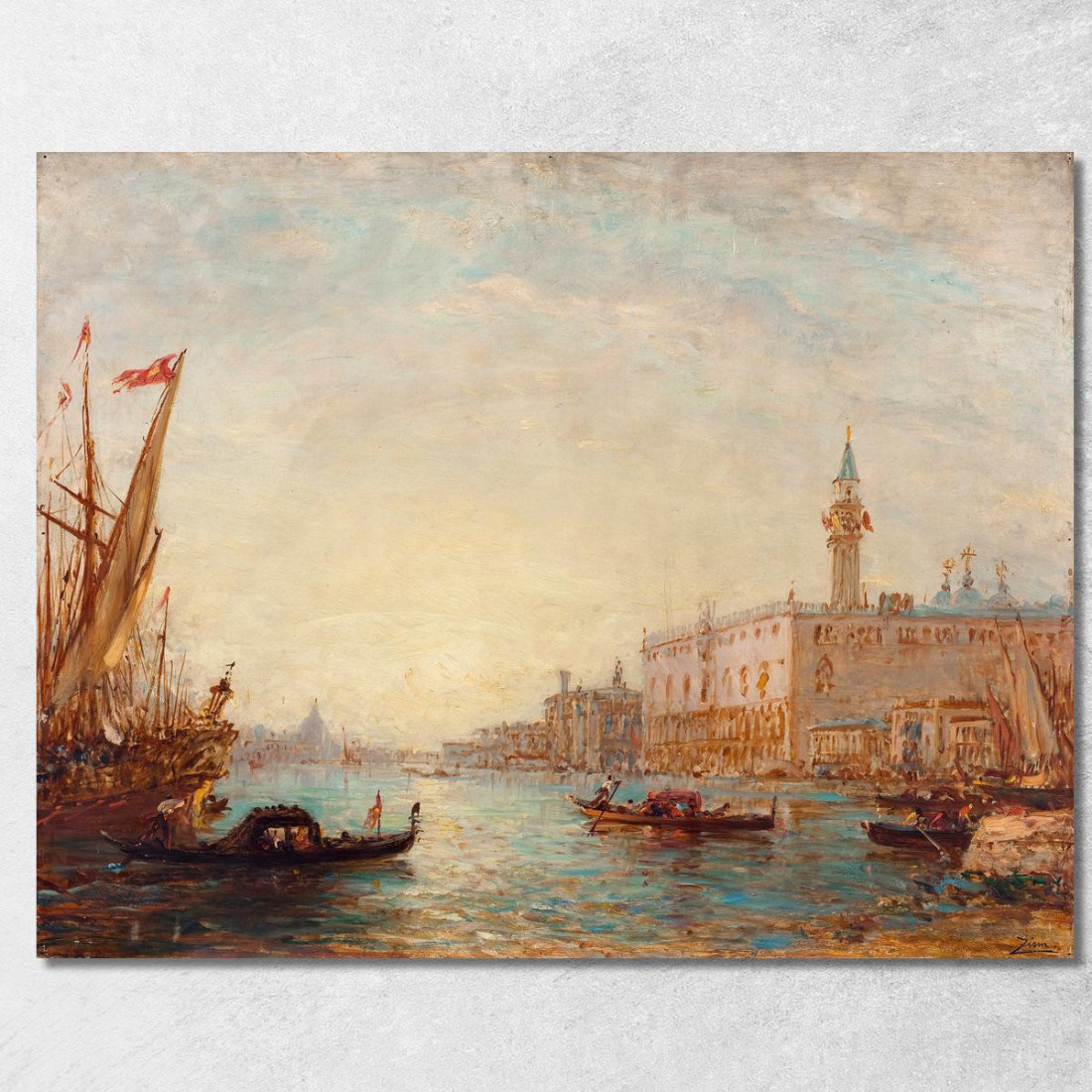 Venezia Il Palazzo Ducale 2 Félix Ziem fzm146 quadro stampato su tela Venezia Il Palazzo Ducale 2 Félix Ziem fzm146 quadro stampato su tela