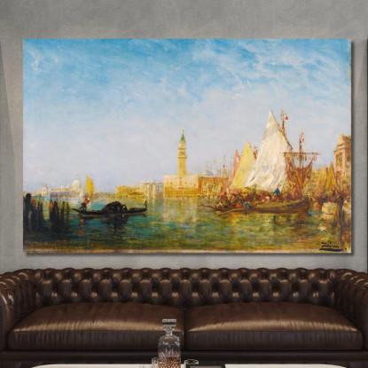 Veduta Di Venezia Con Il Palazzo Ducale Félix Ziem fzm158 quadro stampato su tela