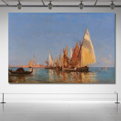 Veduta Di Venezia Con San Giorgio Maggiore Félix Ziem fzm160 quadro stampato su tela
