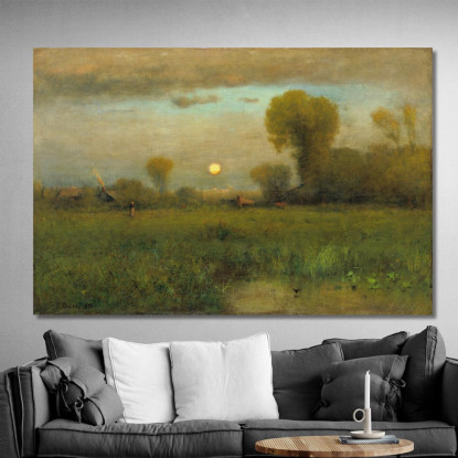 Luna Del Raccolto George Inness gin34 quadro stampato su tela