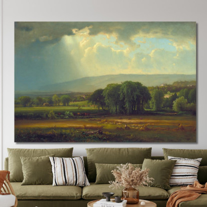 Scena Di Raccolto Nella Valle Del Delaware George Inness gin35 quadro stampato su tela