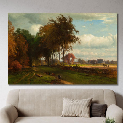 Paesaggio Con Bestiame George Inness gin53 quadro stampato su tela