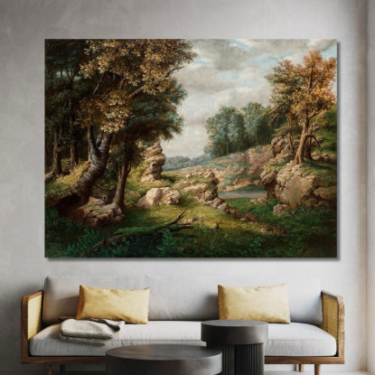 Valle Rocciosa Vicino Al Villaggio George Inness gin78 quadro stampato su tela