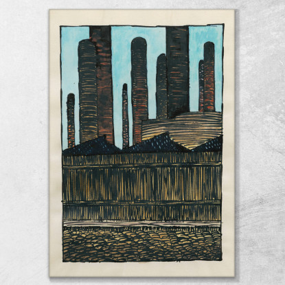 Studio Principale Dal Profilo 10 Fogli Graz Xiv Karl Wiener kwn289 quadro stampato su tela