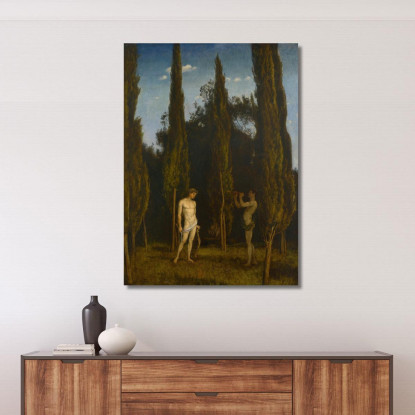 Apollo E Marsia 2 Hans Thoma hth10 quadro stampato su tela