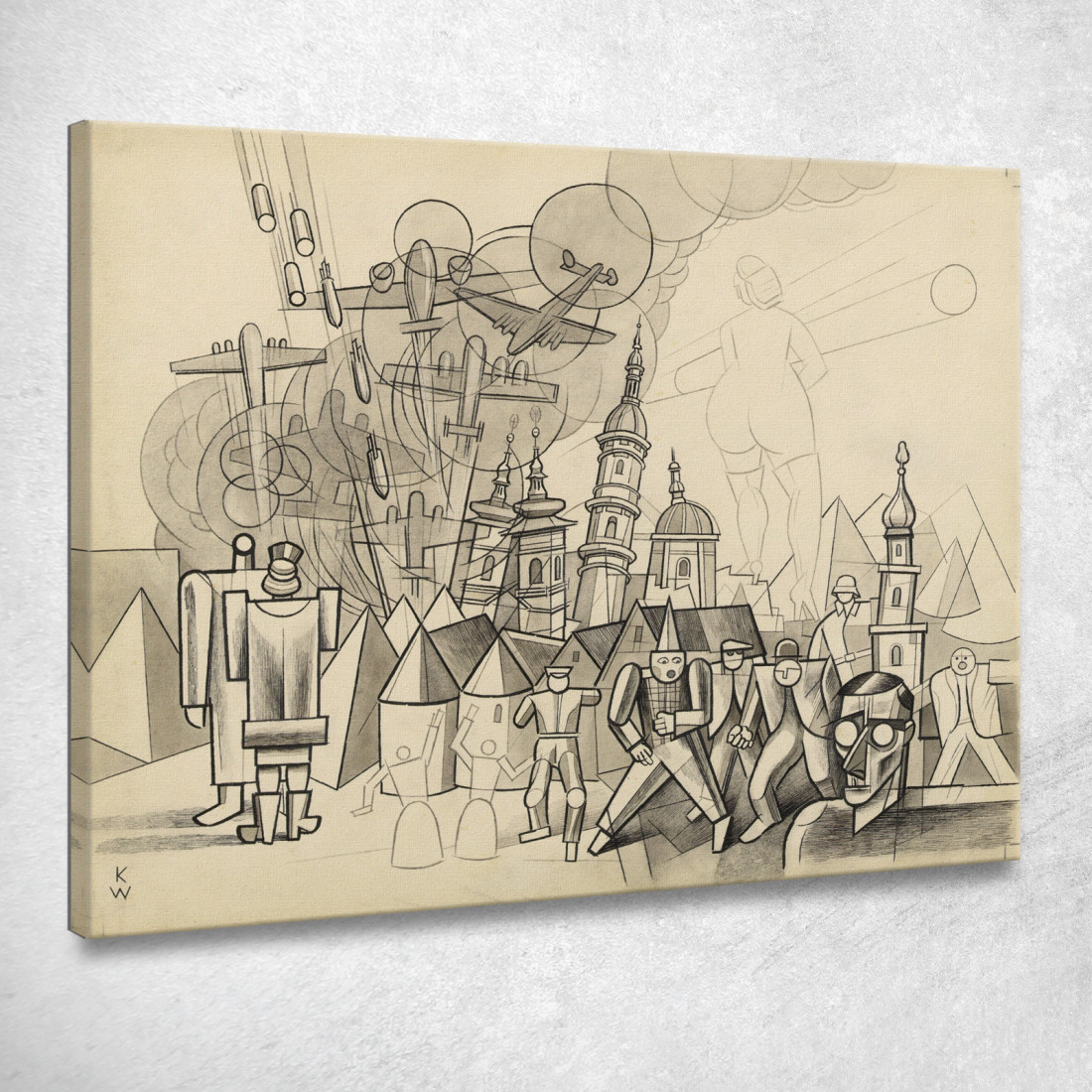 Grottesca Di Guerra Con Autoritratto Karl Wiener kwn295 quadro stampato su tela Grottesca Di Guerra Con Autoritratto Karl Wiener kwn295 quadro stampato su tela