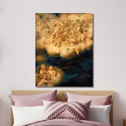 Nuvola Di Angeli Hans Thoma hth22 quadro stampato su tela