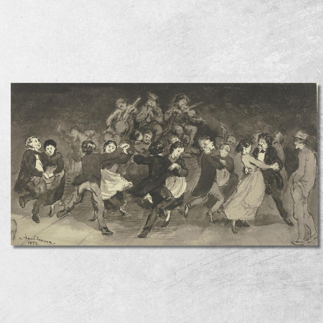 Coppie Che Ballano In Una Locanda Hans Thoma hth23 quadro stampato su tela Coppie Che Ballano In Una Locanda Hans Thoma hth23 quadro stampato su tela