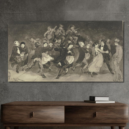 Coppie Che Ballano In Una Locanda Hans Thoma hth23 quadro stampato su tela