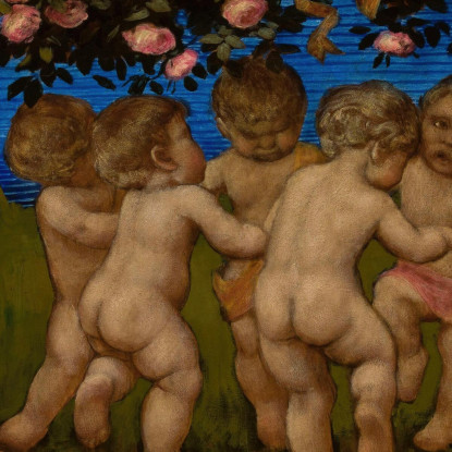 Putto Danzante Con Una Ghirlanda Di Rose Hans Thoma hth24 quadro stampato su tela