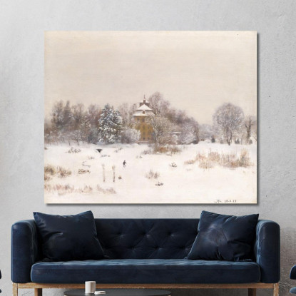 La 'Terra Desolata' Vicino A Francoforte In Inverno Hans Thoma hth28 quadro stampato su tela
