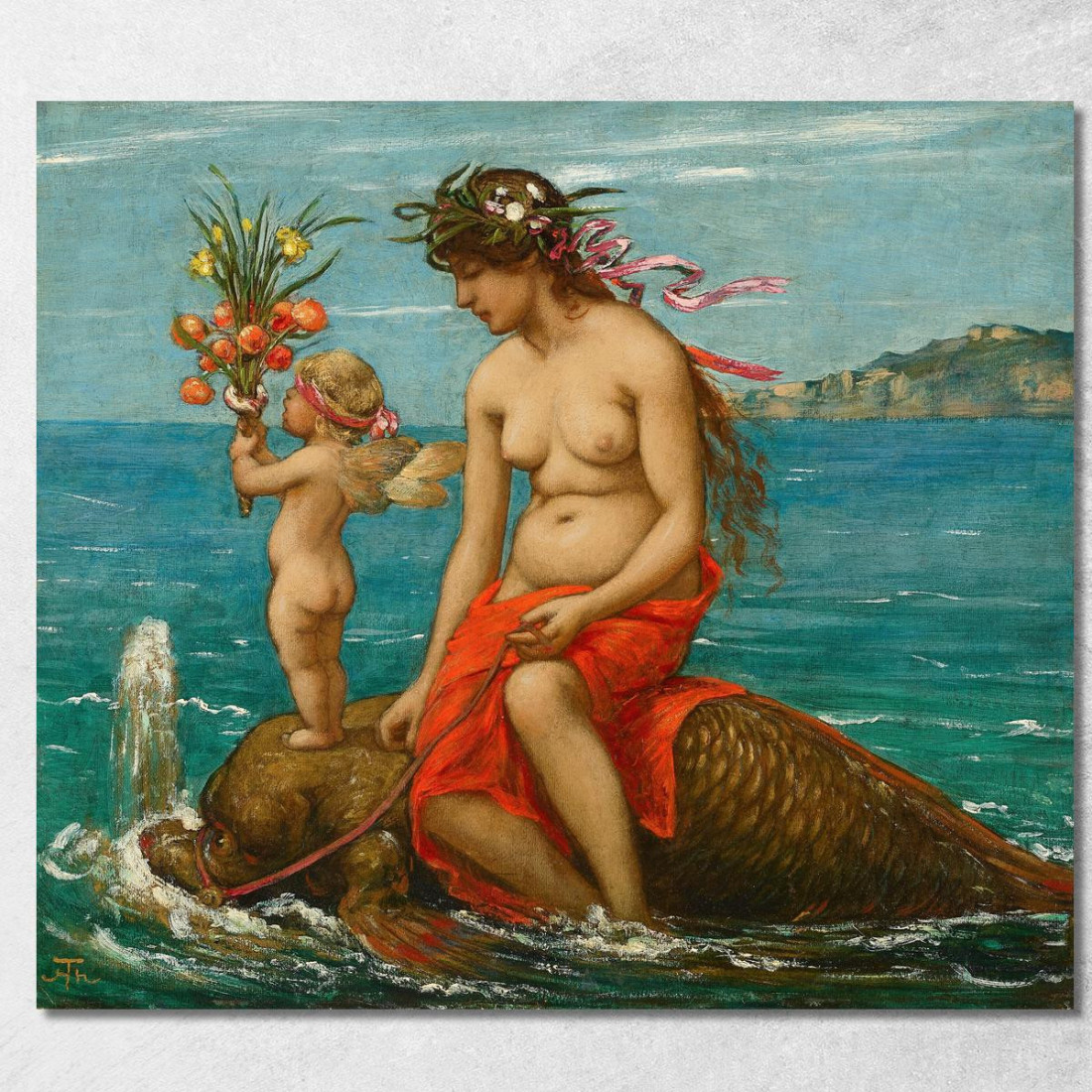 Attraverso Le Onde Hans Thoma hth30 quadro stampato su tela Attraverso Le Onde Hans Thoma hth30 quadro stampato su tela
