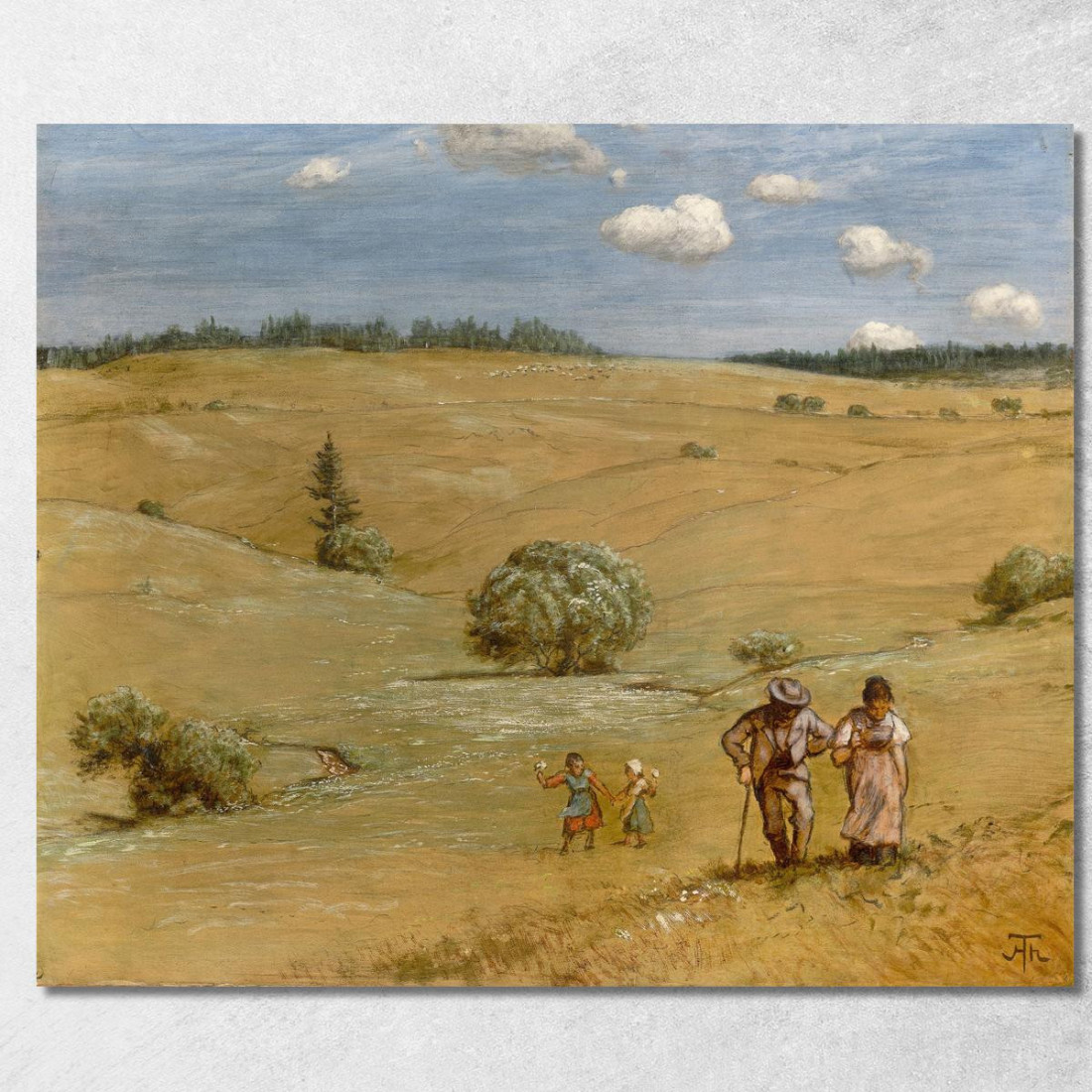 Paesaggio Collinare Hans Thoma hth41 quadro stampato su tela Paesaggio Collinare Hans Thoma hth41 quadro stampato su tela