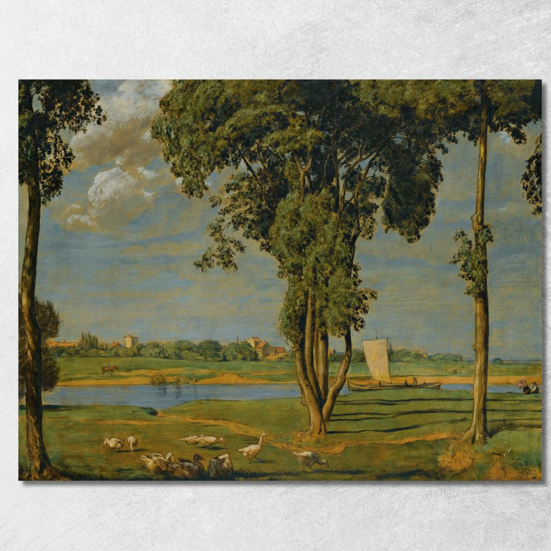 Sulle Rive Del Fiume Meno Hans Thoma hth55 quadro stampato su tela Sulle Rive Del Fiume Meno Hans Thoma hth55 quadro stampato su tela