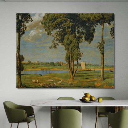 Sulle Rive Del Fiume Meno Hans Thoma hth55 quadro stampato su tela