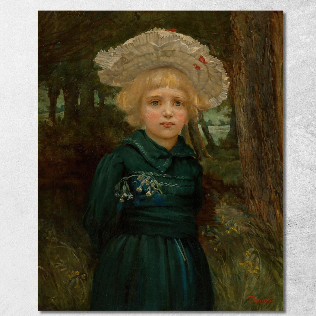 Ritratto Di Una Ragazza In Abito Verde Hans Thoma hth57 quadro stampato su tela Ritratto Di Una Ragazza In Abito Verde Hans Thoma hth57 quadro stampato su tela