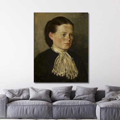 Ritratto Di Agathe Sorella Dell'Artista Hans Thoma hth58 quadro stampato su tela