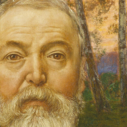 Autoritratto Davanti A Una Foresta Di Betulle Hans Thoma hth66 quadro stampato su tela