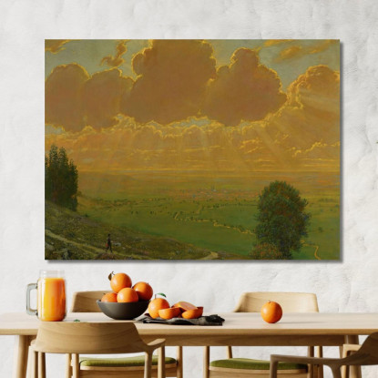 Raggi Di Sole Su Säckingen Foresta Nera Hans Thoma hth73 quadro stampato su tela