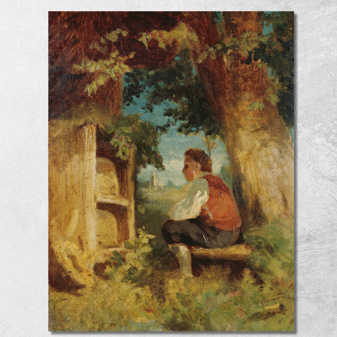 L'Amico Delle Api Hans Thoma hth76 quadro stampato su tela L'Amico Delle Api Hans Thoma hth76 quadro stampato su tela