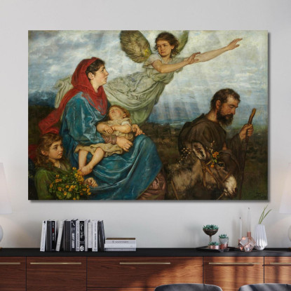 La Fuga In Egitto Hans Thoma hth78 quadro stampato su tela