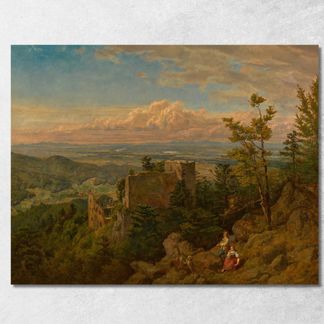 Le Rovine Del Castello Di Hohenbaden Con Vista Sulla Valle Del Reno Hans Thoma hth81 quadro stampato su tela Le Rovine Del Castello Di Hohenbaden Con Vista Sulla Valle Del Reno Hans Thoma hth81 quadro stampato su tela