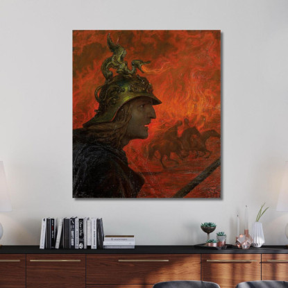 La Guerra Hans Thoma hth82 quadro stampato su tela