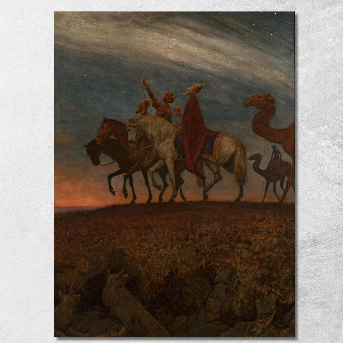 I Tre Magi In Viaggio Verso Betlemme Hans Thoma hth83 quadro stampato su tela I Tre Magi In Viaggio Verso Betlemme Hans Thoma hth83 quadro stampato su tela