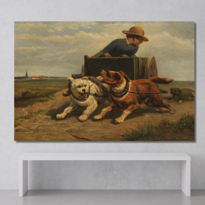Ragazzo Con Un Carretto Trainato Da Cani Henriëtte Ronner-Knip hrk6 quadro stampato su tela