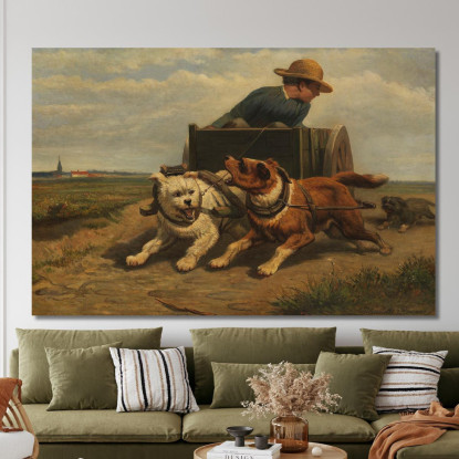 Ragazzo Con Un Carretto Trainato Da Cani Henriëtte Ronner-Knip hrk6 quadro stampato su tela