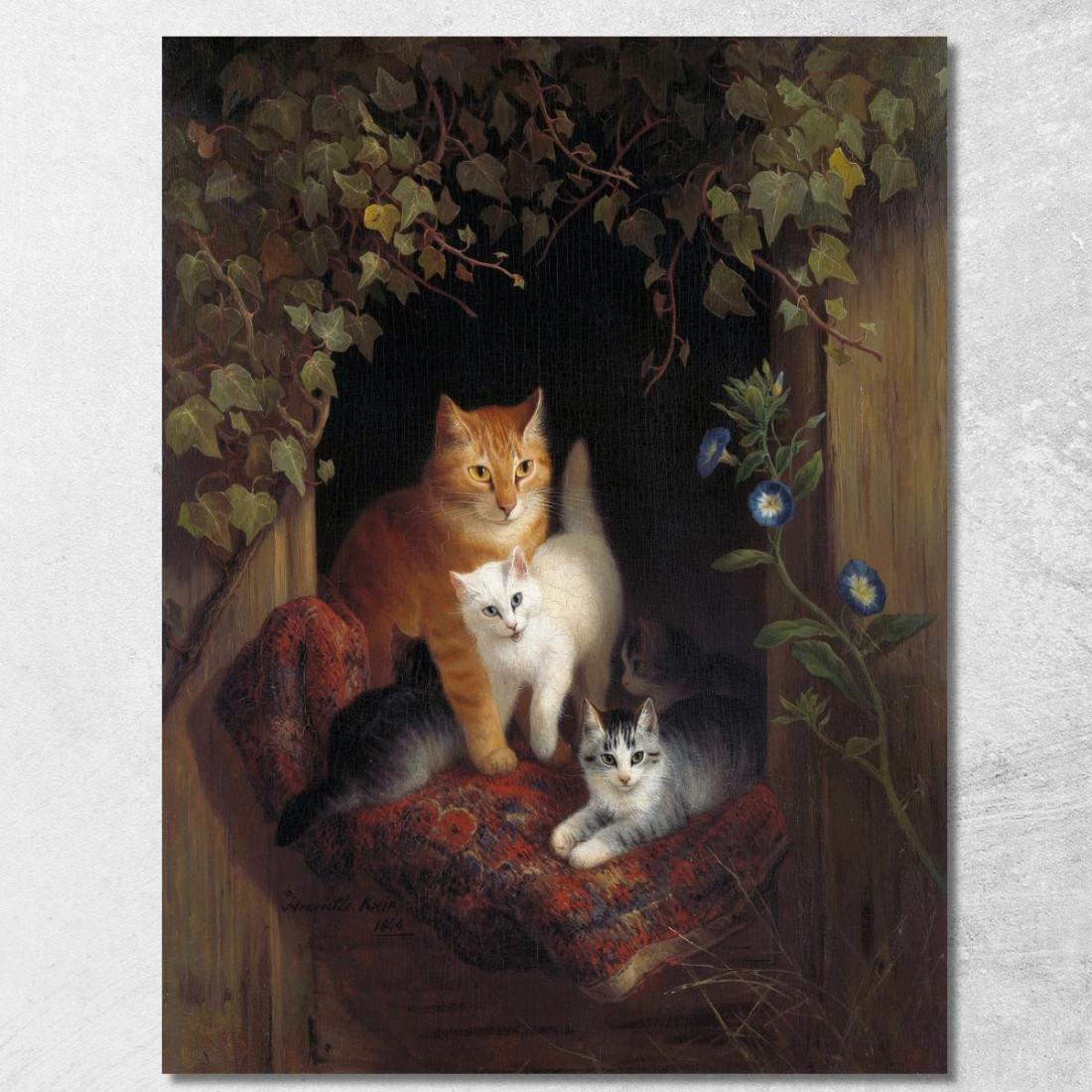 Gatto Con Gattini Henriëtte Ronner-Knip hrk7 quadro stampato su tela Gatto Con Gattini Henriëtte Ronner-Knip hrk7 quadro stampato su tela