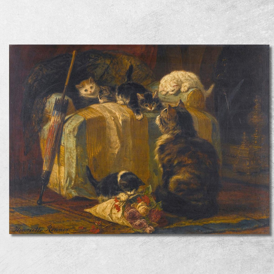 Gattini Che Giocano Henriëtte Ronner-Knip hrk13 quadro stampato su tela Gattini Che Giocano Henriëtte Ronner-Knip hrk13 quadro stampato su tela