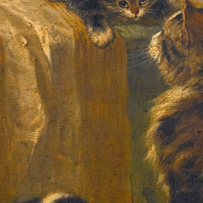 Gattini Che Giocano Henriëtte Ronner-Knip hrk13 quadro stampato su tela