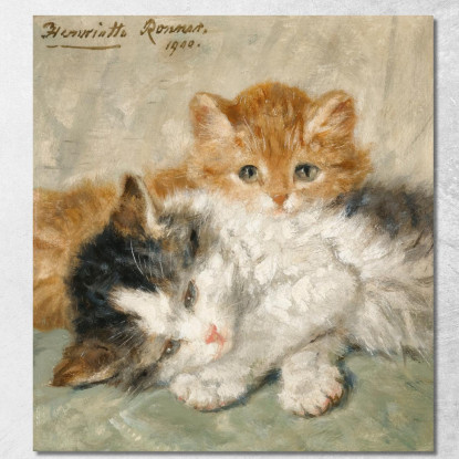 Gattini Assonnati Henriëtte Ronner-Knip hrk17 quadro stampato su tela