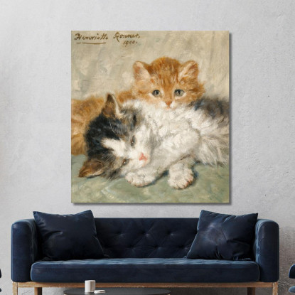 Gattini Assonnati Henriëtte Ronner-Knip hrk17 quadro stampato su tela