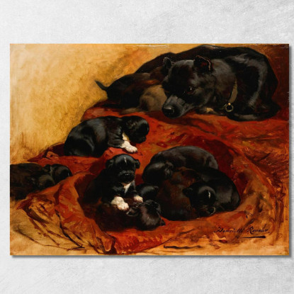 La Madre Orgogliosa Henriëtte Ronner-Knip hrk23 quadro stampato su tela